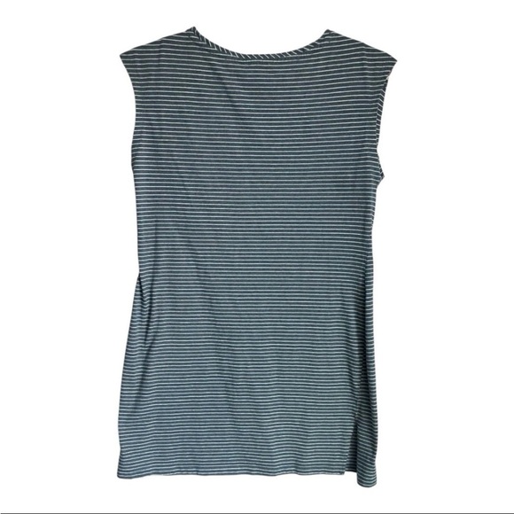 Sundance Day to Day Coastal Shift Dress Sz L Blue Striped Cap Sleeve Beach - Picture 5 of 11